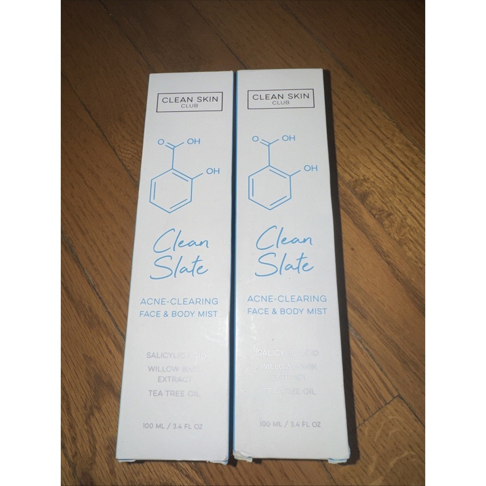 Clean Skin Club Clean Slate Acne-Clearing Face & Body Mist 3.4oz Salicylic Lot 2